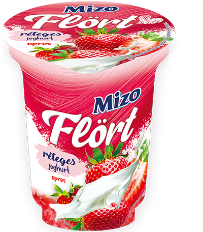 MIZO FLORT LAYERED YOGHURT WITH STRAWBERRY PIECES